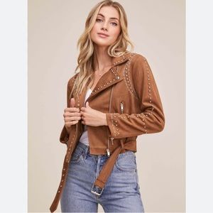 ASTR NWT suede moto jacket